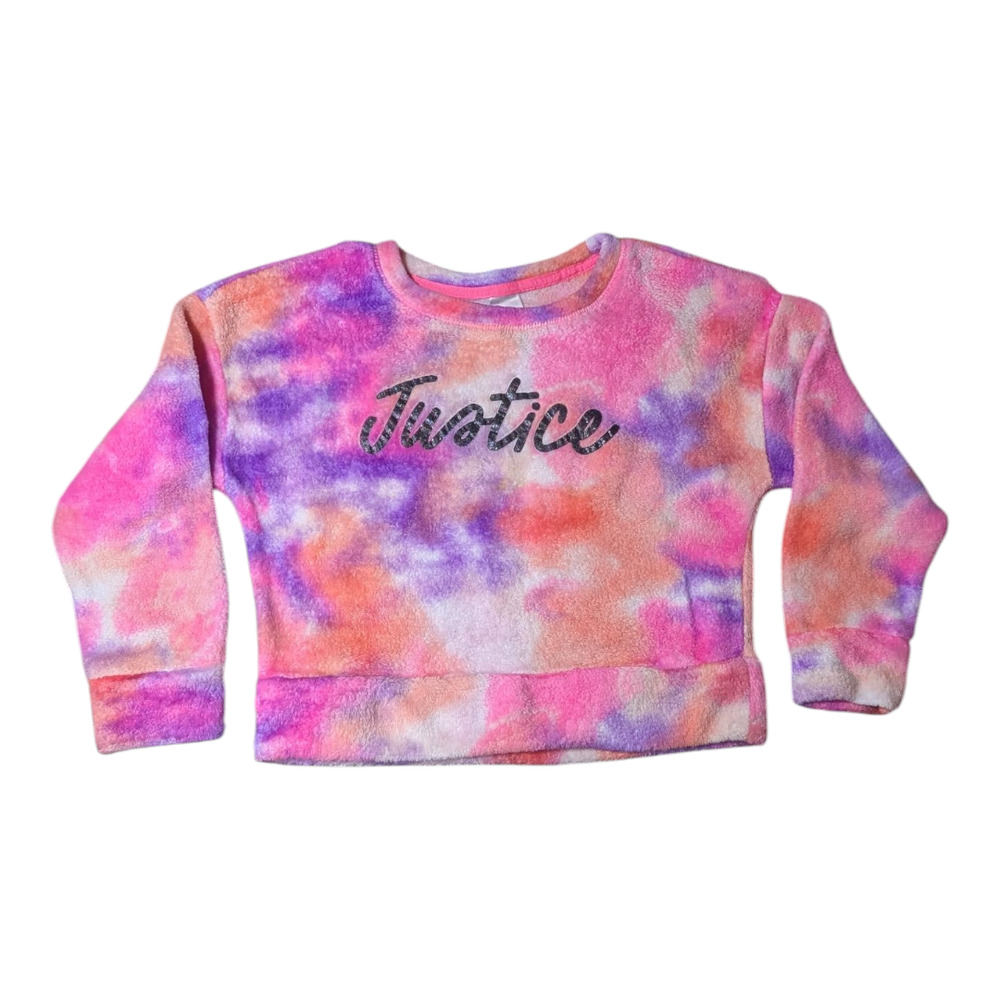JUSTICE Girls Fleece Long Sleeve Top and Jogger Pants Pink Size S 7-8